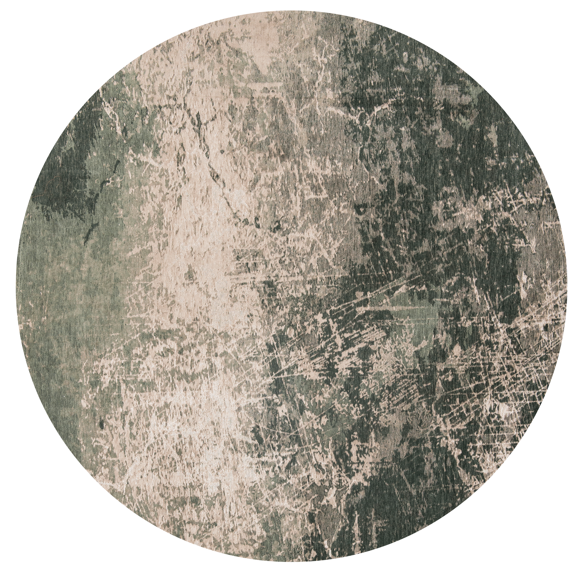 Ecorugs vloerkleed Cracks groen ∅ 240 cm
