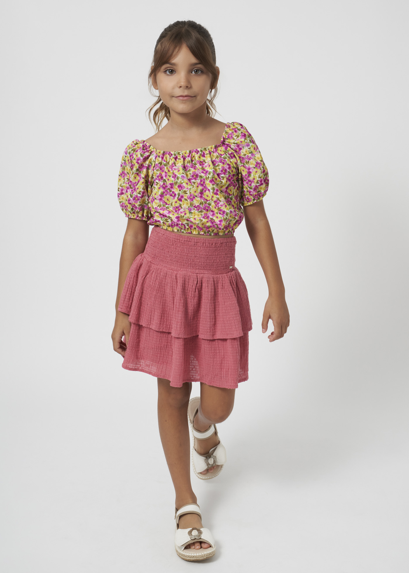 Saia com babados Better Cotton para meninas
