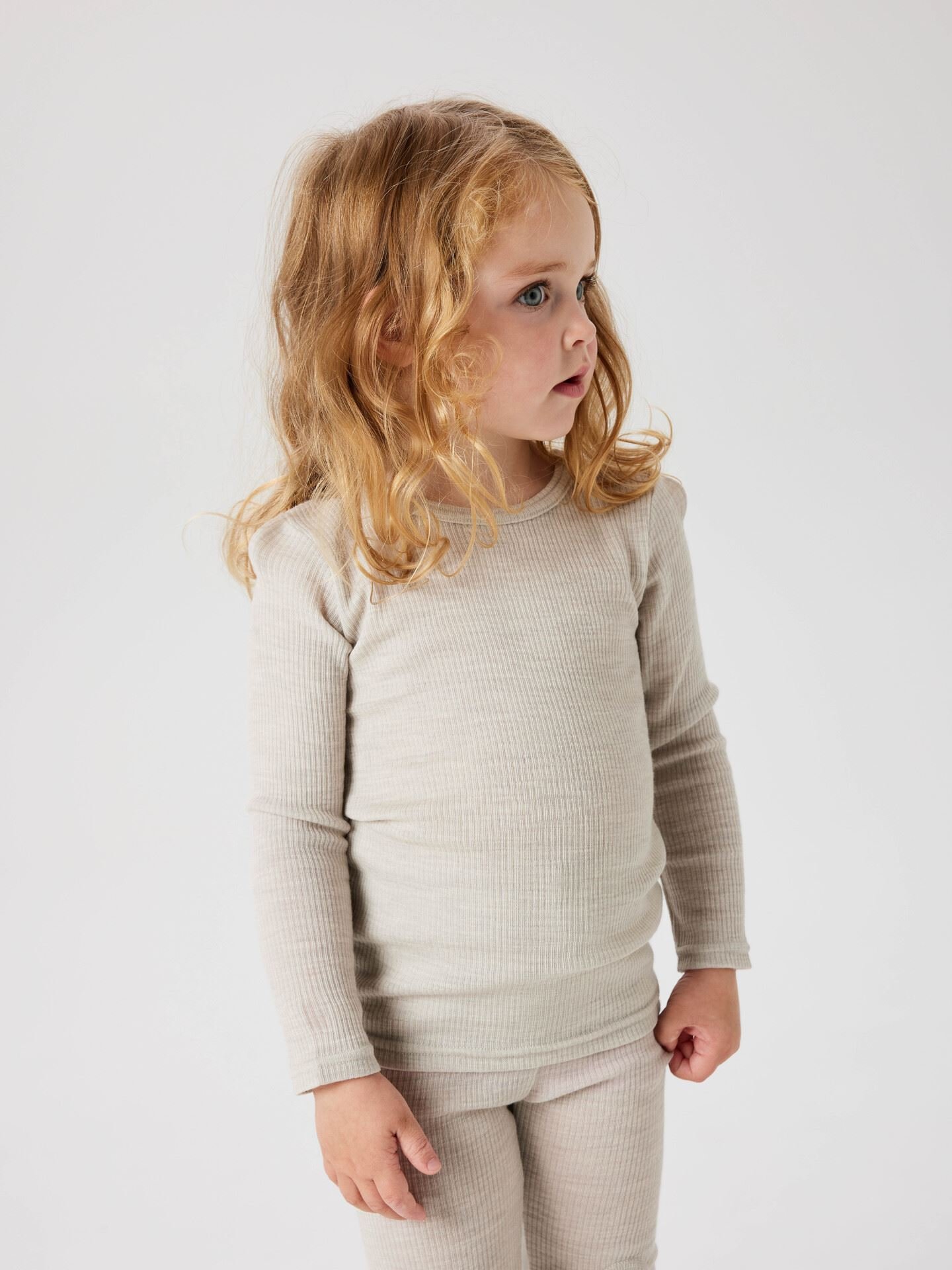 Wax Wool Rib Long Sleeve Top