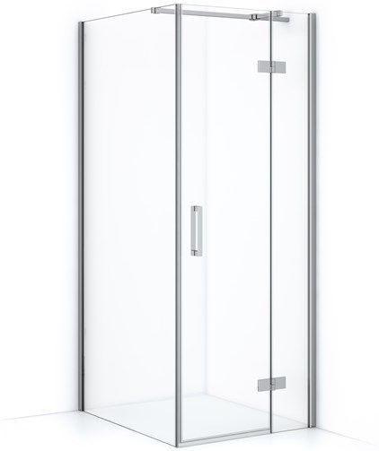 Diamond Douchecabine | 100x80 cm Chroom Helder glas Draaideur Rechthoek