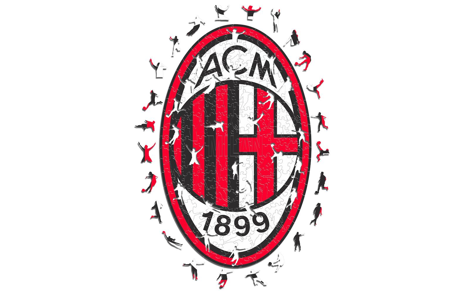 Holz-Puzzle AC Milan – LogoPuzzle Logo Milan