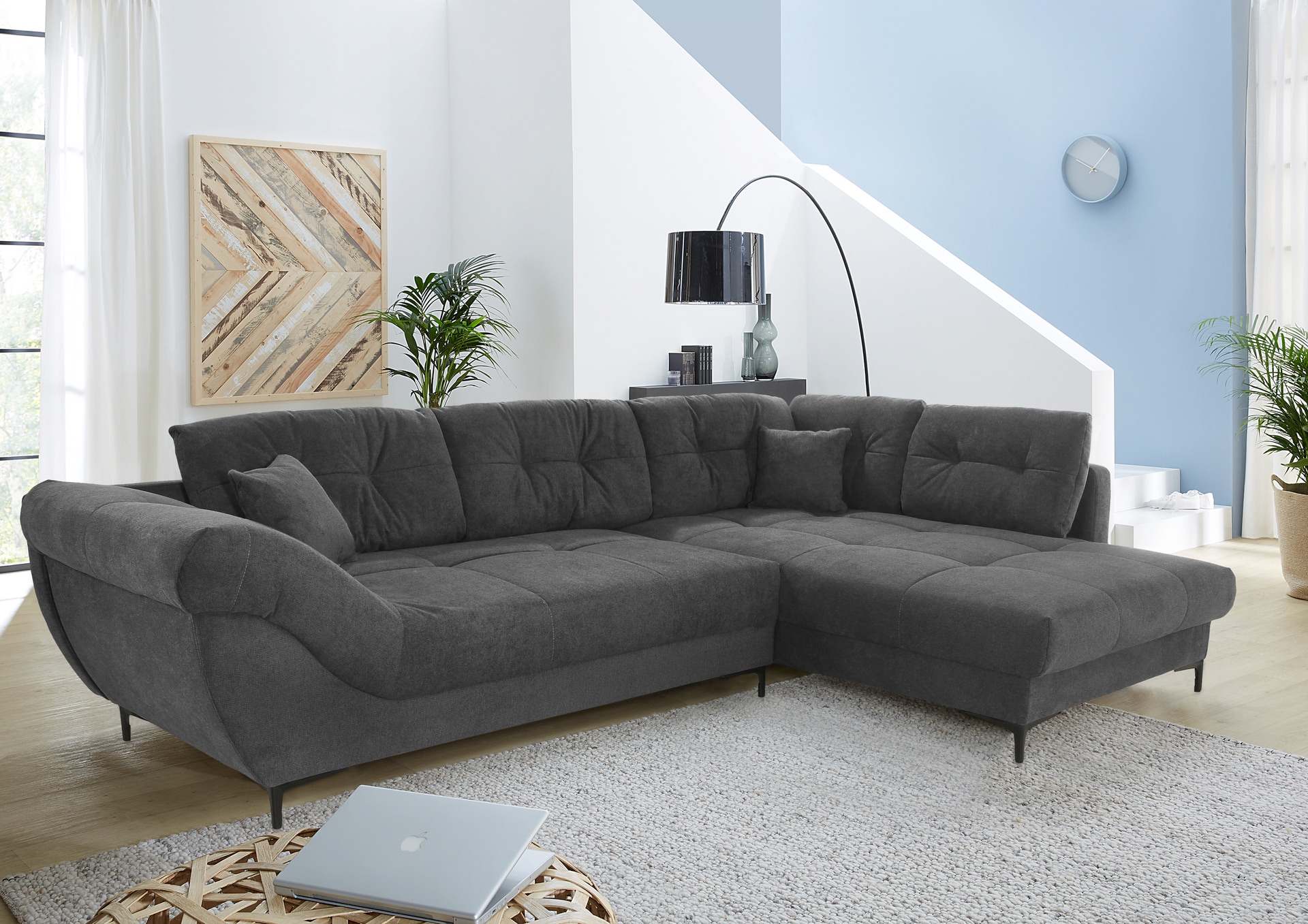 Ecksofa SIENA dunkelgrau