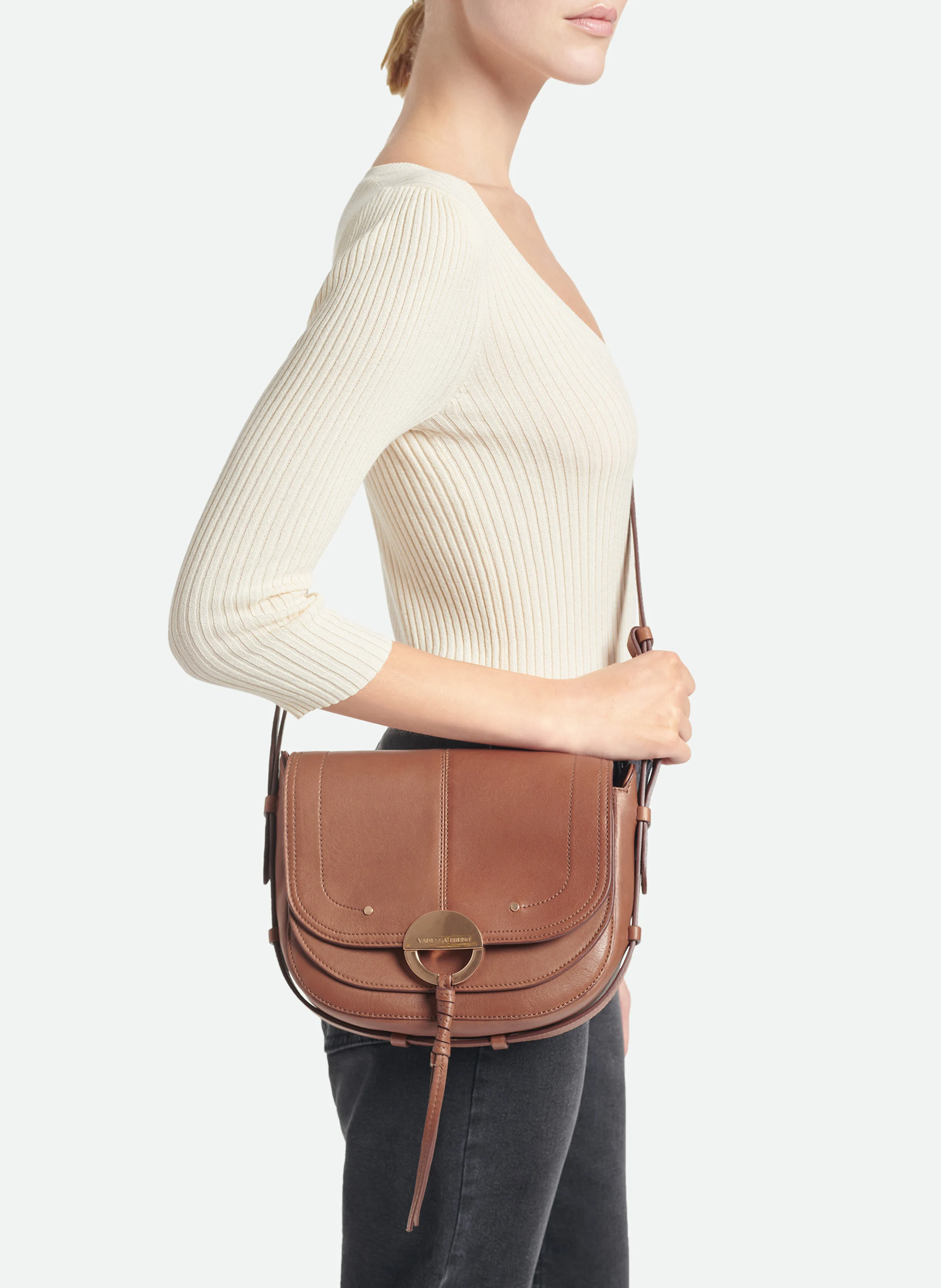 Sac épaule en cuir| Marron