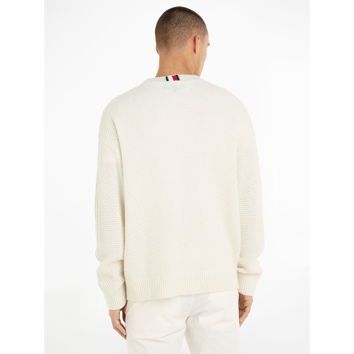 TOMMY HILFIGER<br>Suéter gola alta, malha com logotipo grande