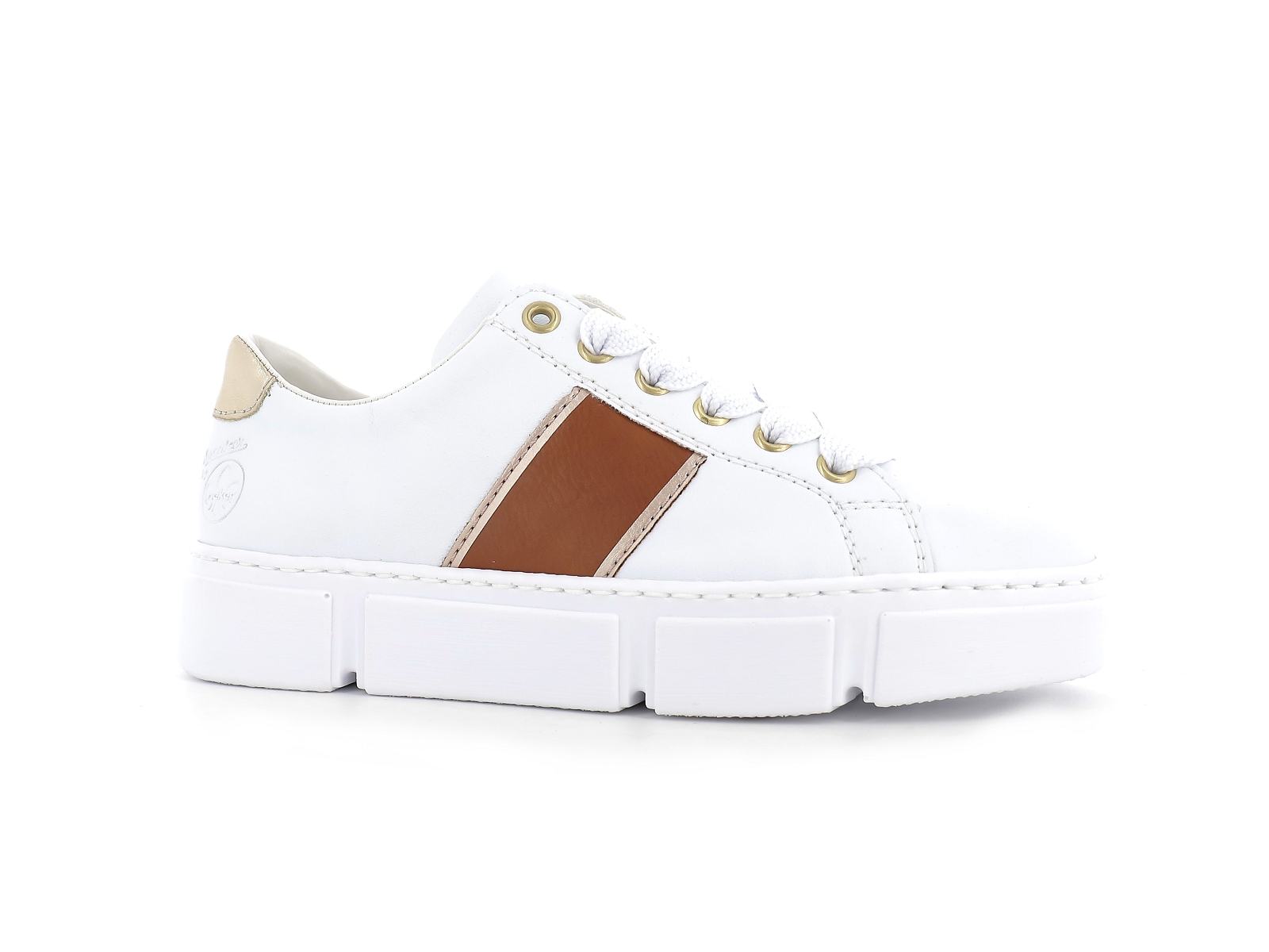 Rieker-N5908 Synthétique Blanc-Marron
