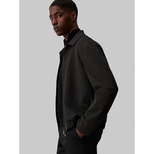 Calvin Klein Washable Flannel Blouson Jakke, Asphalt, XL