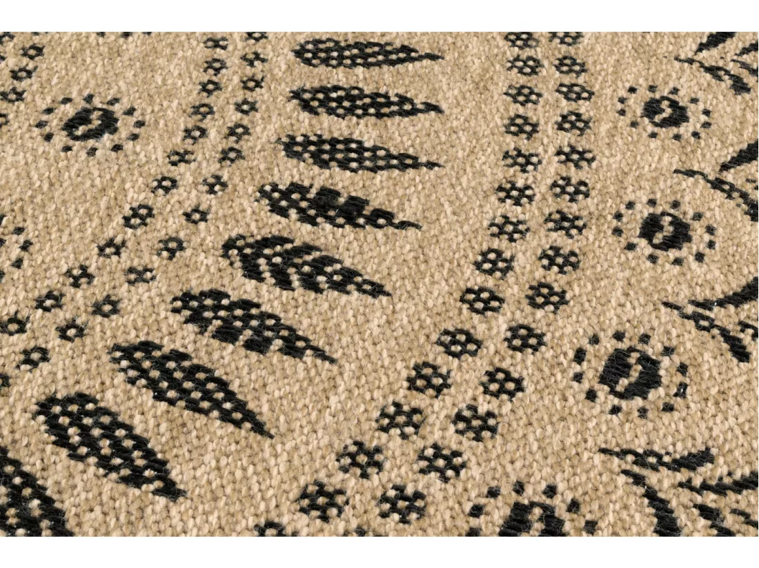 Tapis extérieur rond - 160cm - naturel - 100% polypropylène résistant aux UV - 1400 gr/m² - IZAR