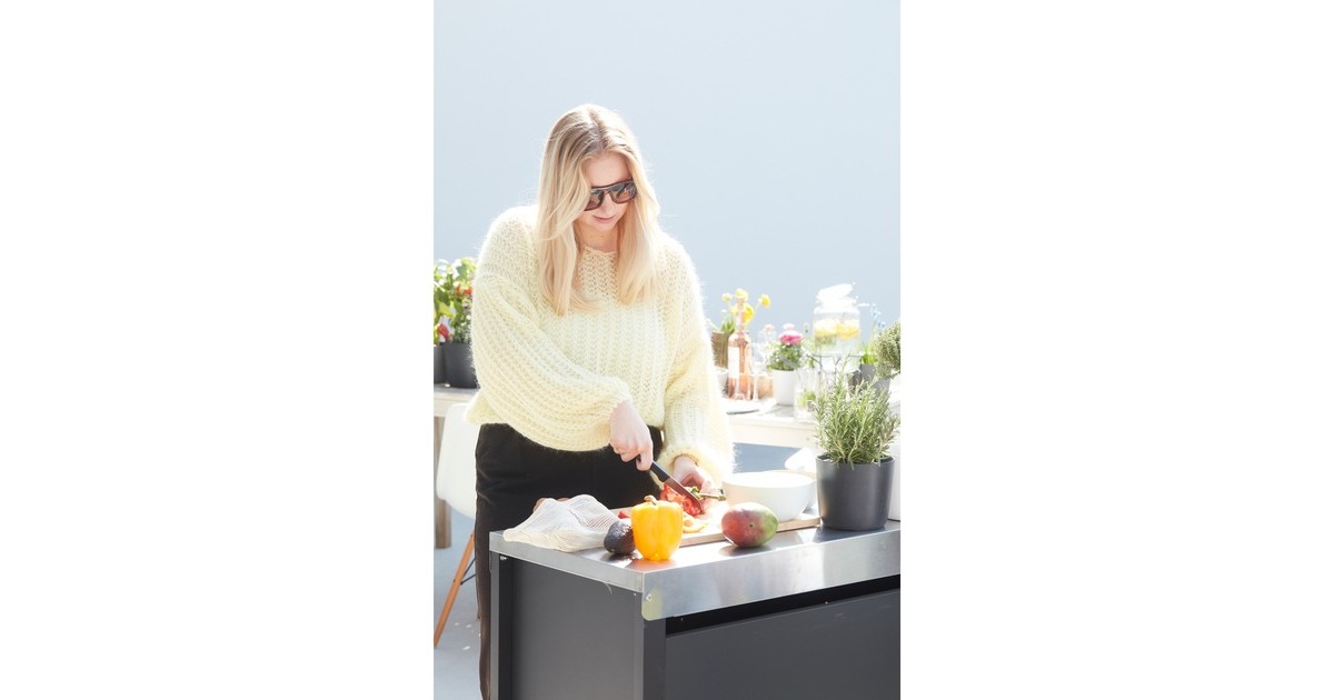 BarbecookPremium buddy voor gasbarbecue met werkblad kast  (Zwart/roestvrij staal)