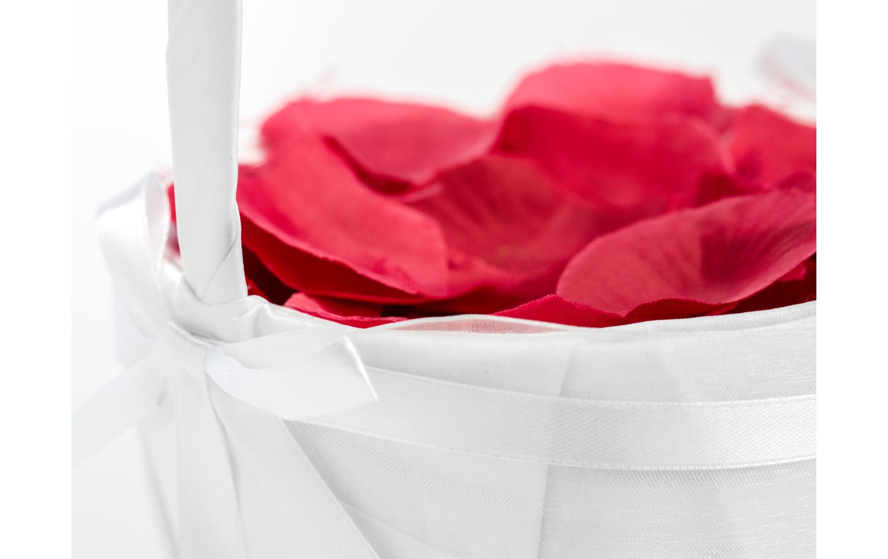 Hochzeitsaccessoire Korb für Rosenbüten 26 cm, WeissRosenblätterkorb für das Blumenmädchen auf der Hochzeit
