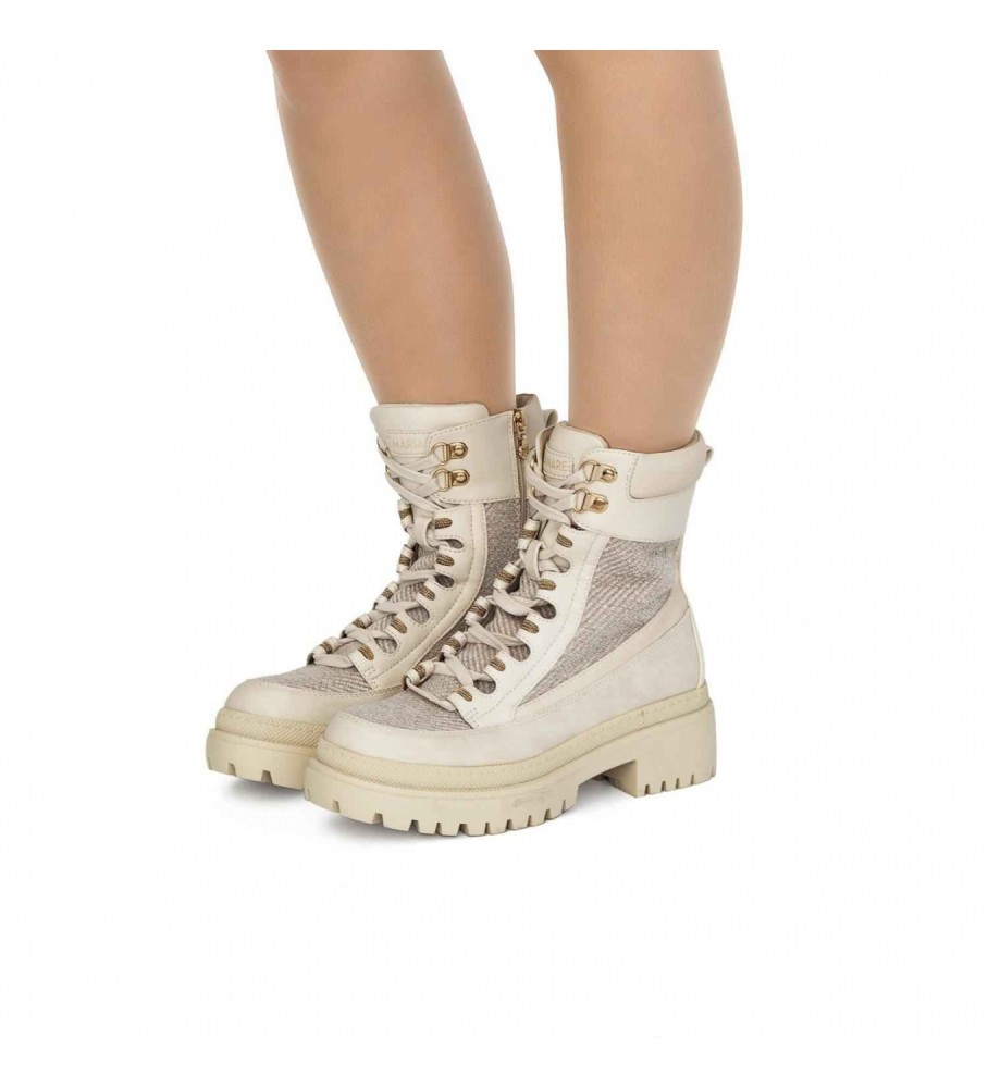 Botas de cano curto Mariamare, somente bege.