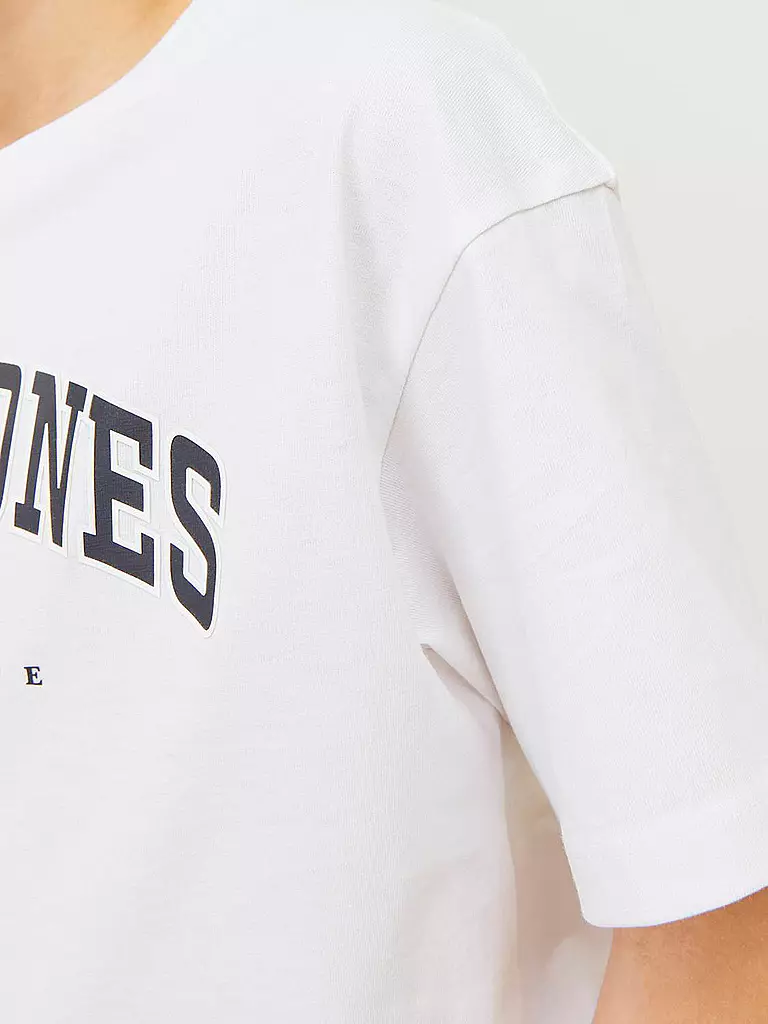 JACK & JONES Jungen T-Shirt  JJECALEB VARSITY TEE  weiss