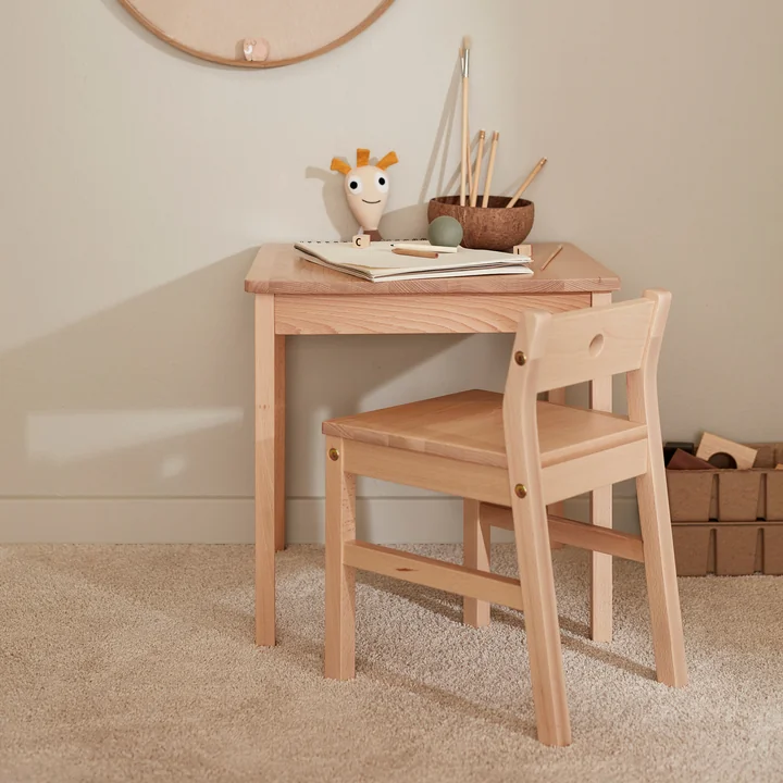 Kids Concept - Saga Kindertisch, 48 x 45 x 45 cm, Buche natur