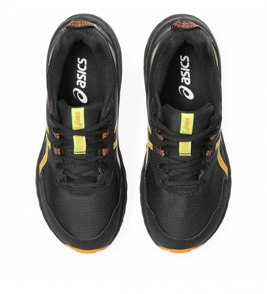 Tênis Asics Pre Venture 9 GS, preto e laranja