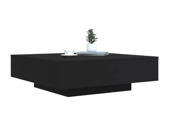 Table basse noir 100x100x31 cm bois d'ingénierie