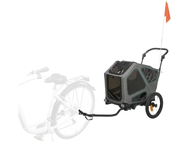 Trixie Bicycle trailer, L: 80 × 103 × 98/147 cm, grey/sage