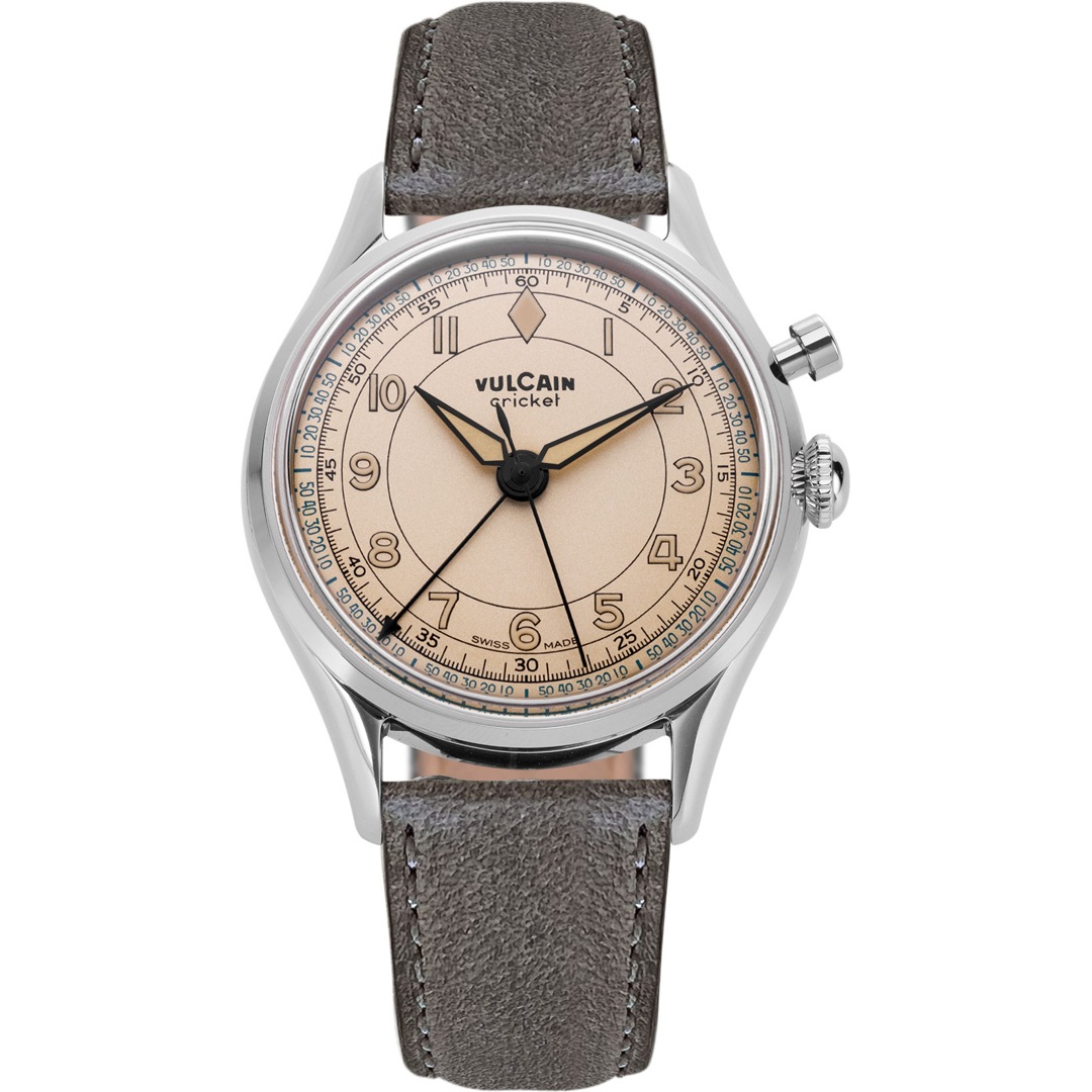 Vulcain Cricket Classique 39mm Eggshell Steel Caseback
