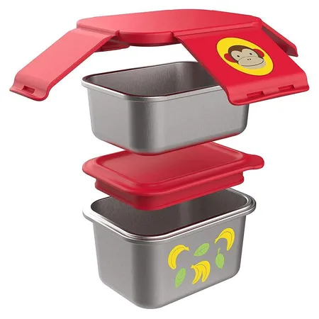 Skip Hop Zoo Isoliertes Edelstahl-Pausen-Set – Affe, mehrfarbig