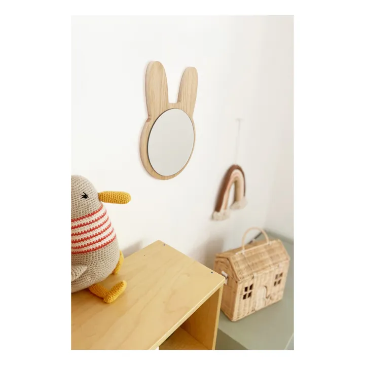 April Eleven Miroir lapin en bois