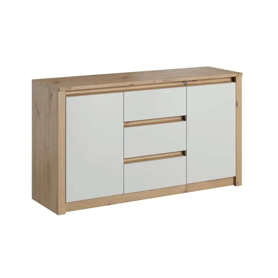 Meubella - Dressoir Melody - Wit - Eiken - 140 cm