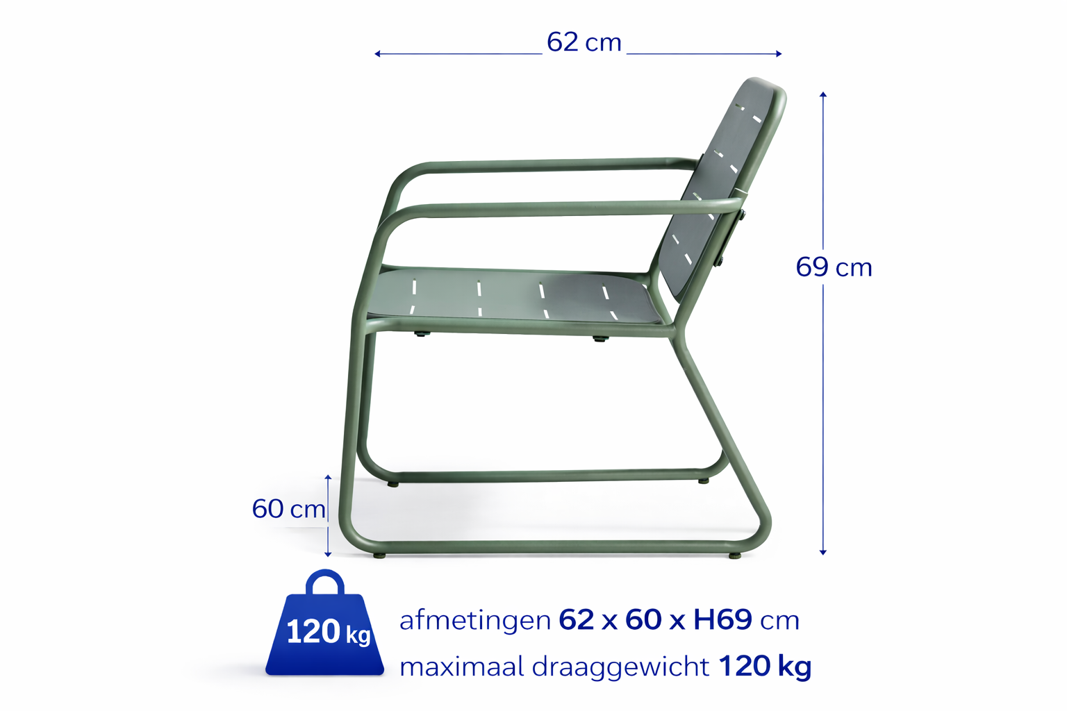 HEM 4-persoons stalen loungeset - Green