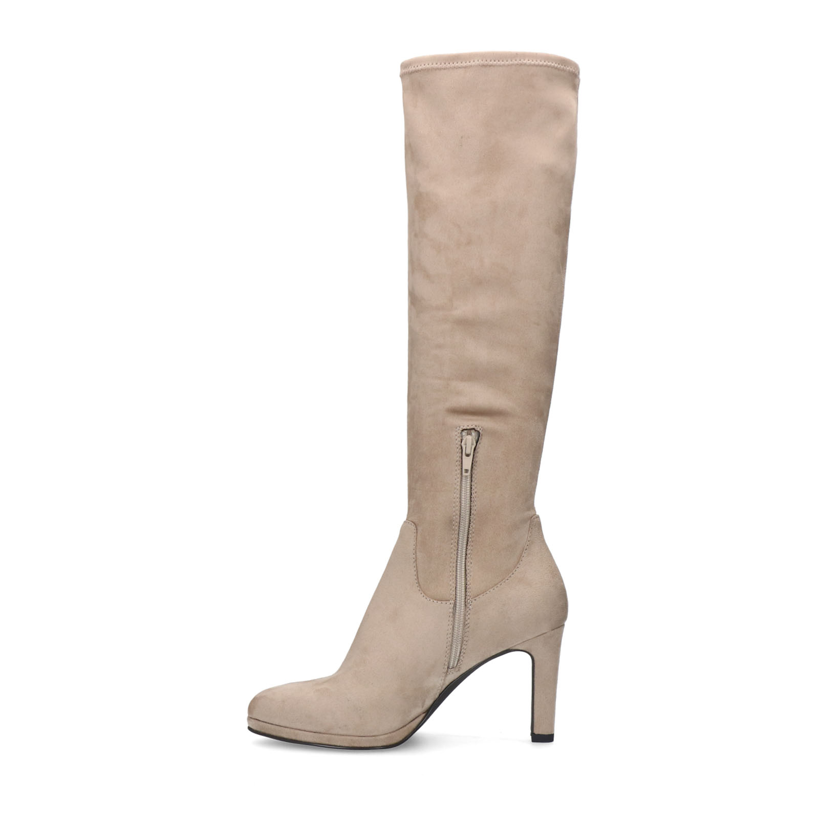 Beige stretch laarzen met hak