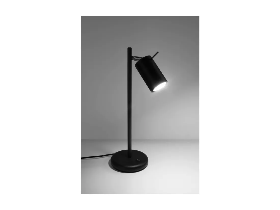 Sollux Lighting Ring Lampe de travail de bureau, noire, 1x GU10