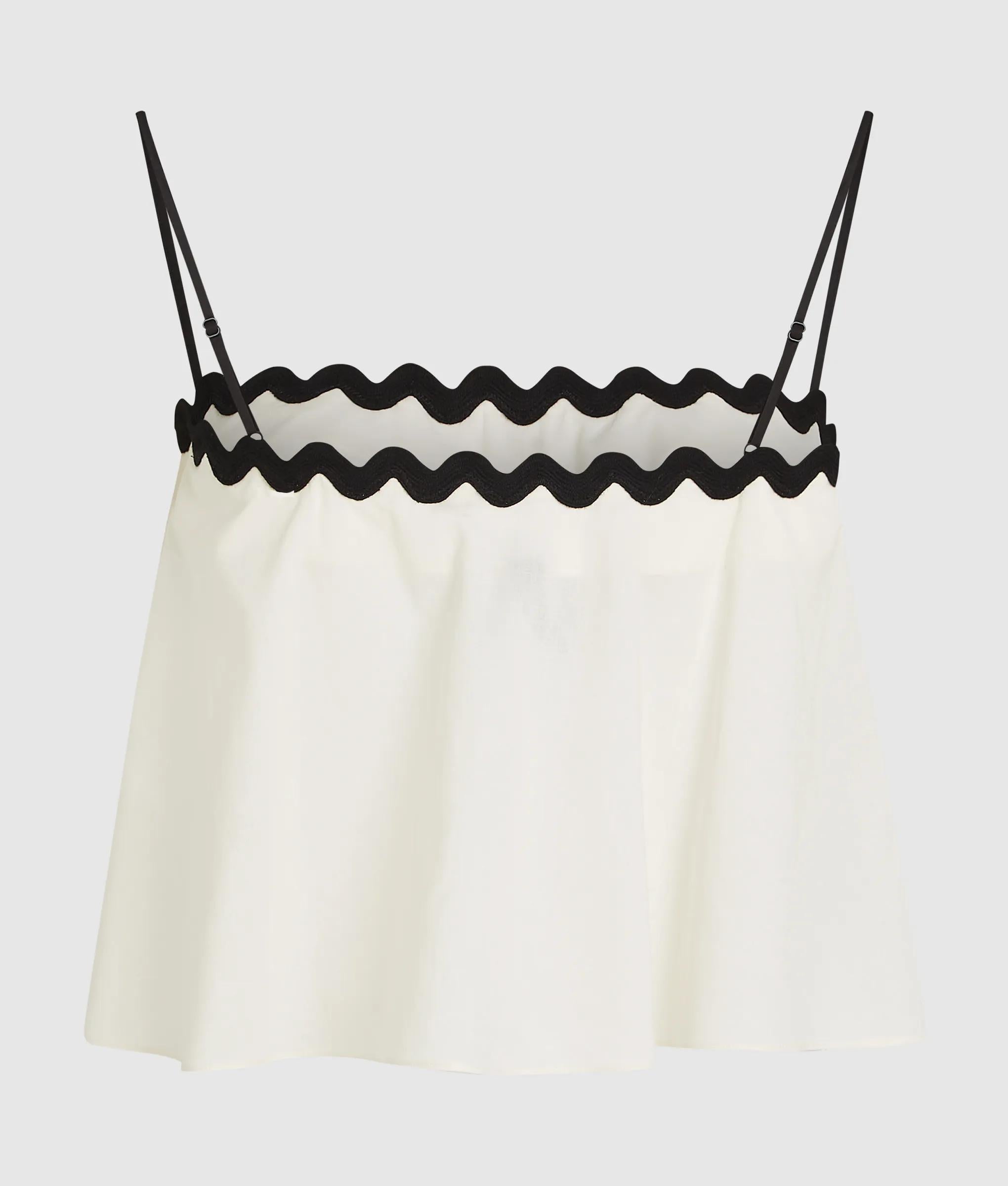 Cropped strandtop met schulprand