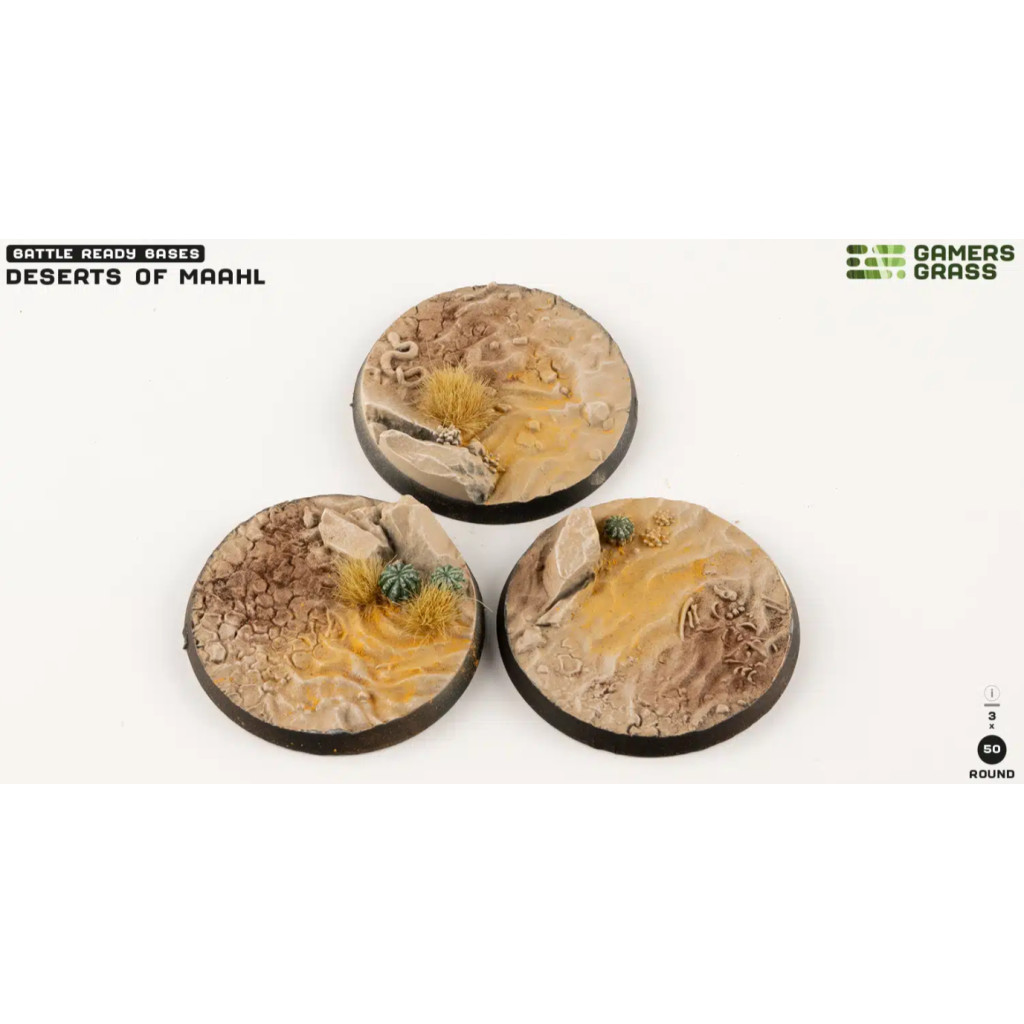 Deserts of Maahl Bases - Round 50mm (x3)