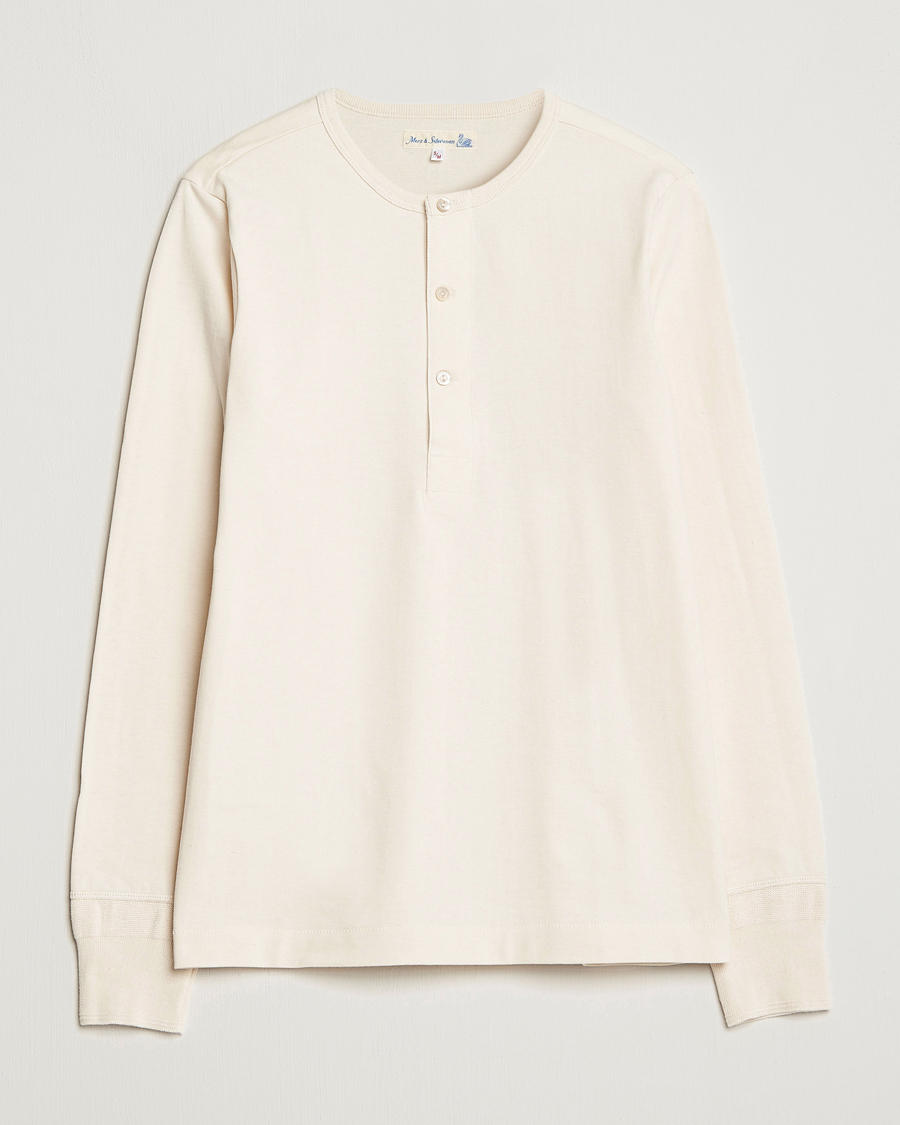 Merz b. Schwanen Classic Organic Cotton Henley Sweater Nature
