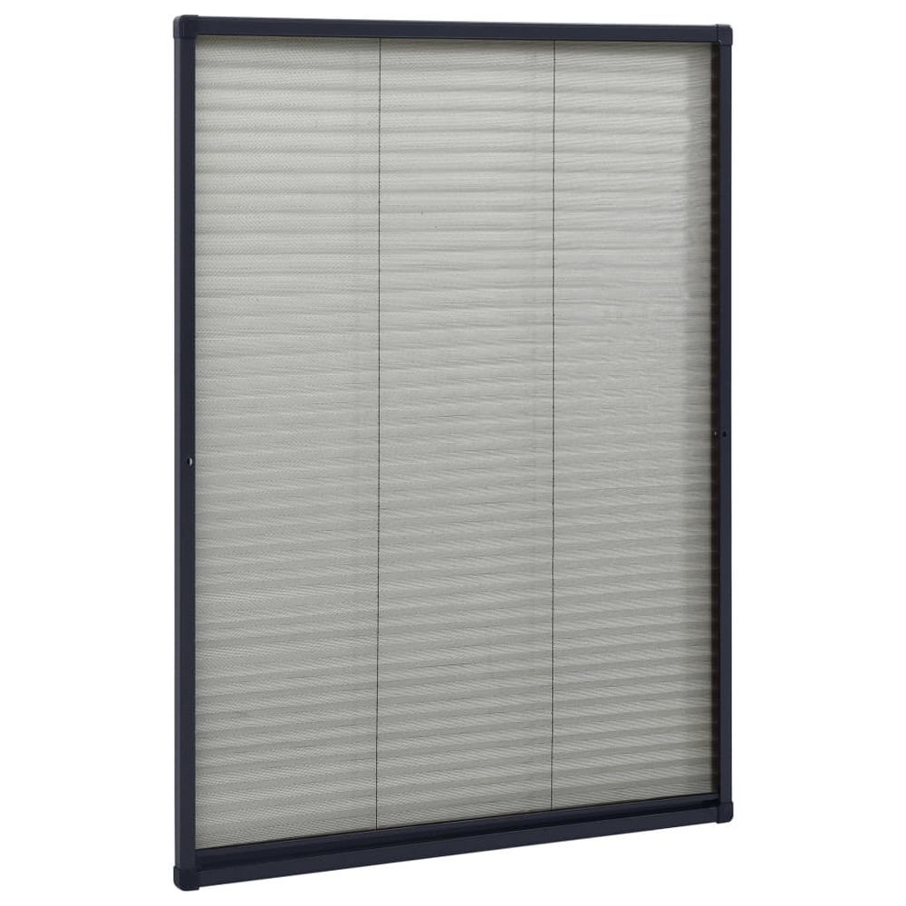 Moustiquaire plissée pour fenêtre aluminium anthracite 80x120cm