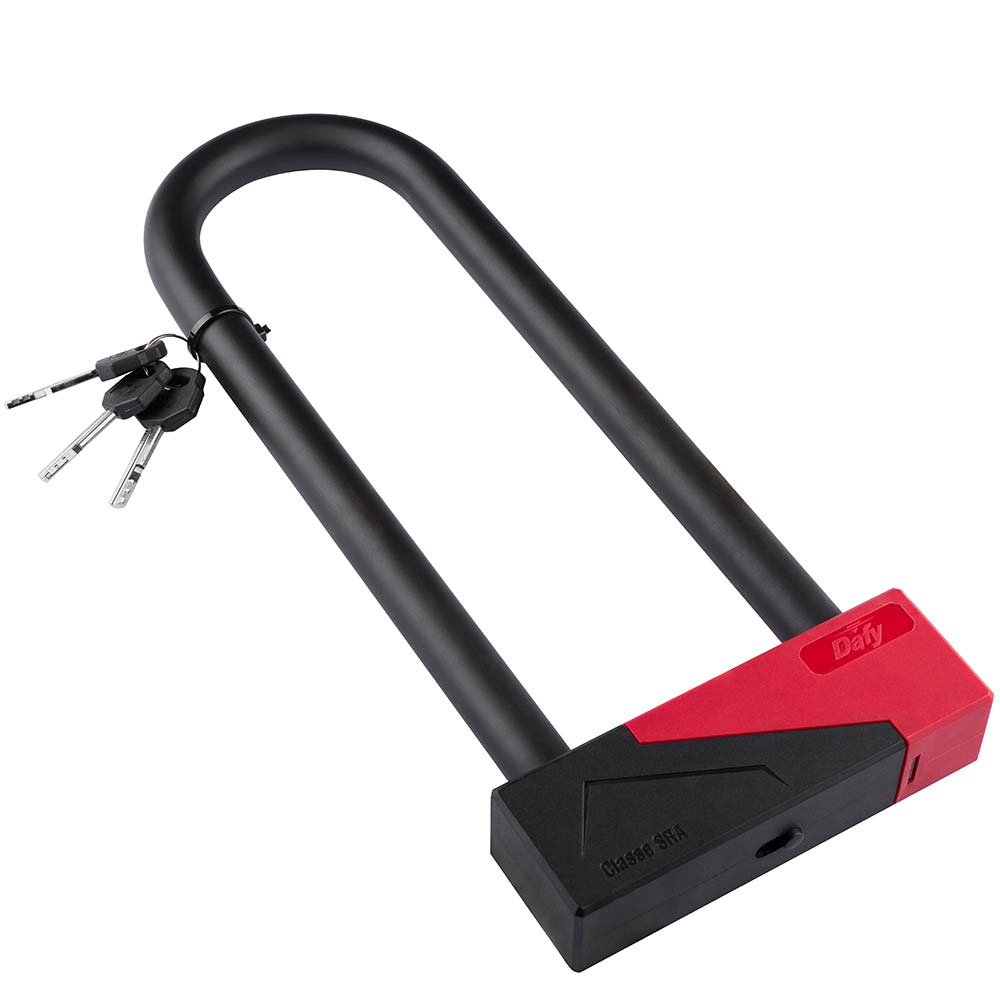 Dafy Moto - Antivol en U - 84 x 305 mm SRA Rouge / Noir