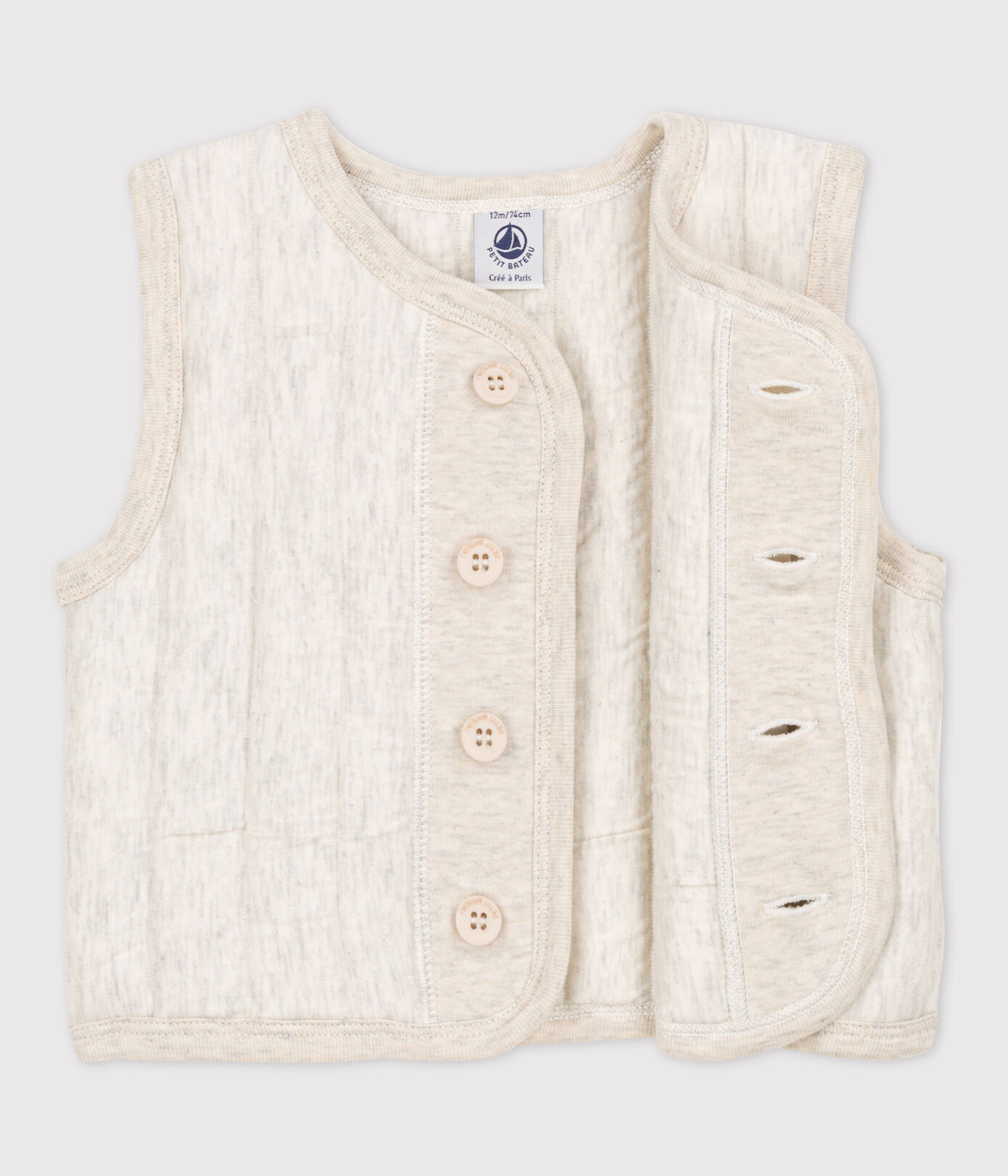Veste bébé sans manche en tubique matelassé