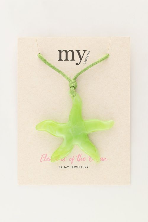 Ocean groene koord ketting met zeester