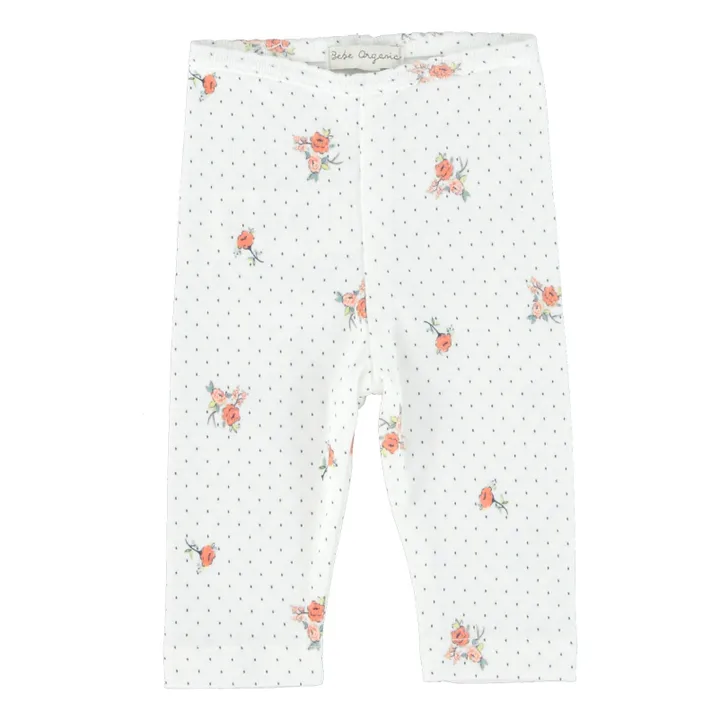 Bebe Organic Legging Ida à Fleurs | Blanc