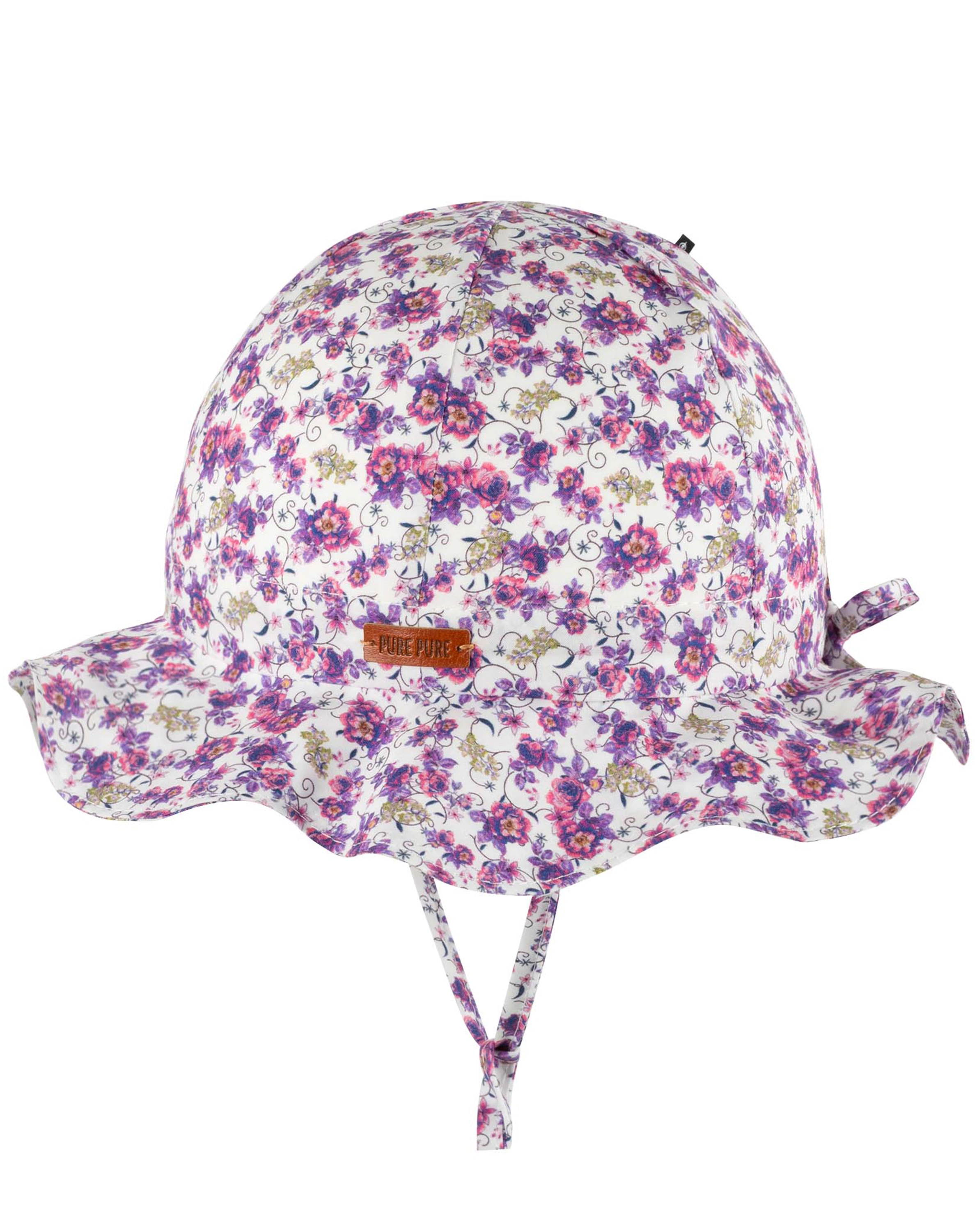 Sommerhut BLÜMCHEN in white/grape