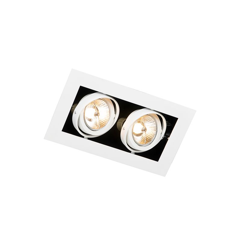 Moderne inbouwspot wit 2-lichts verstelbaar - Oneon 70