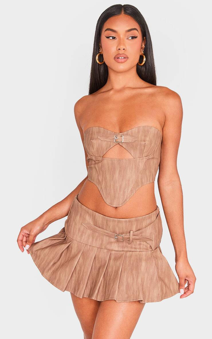 Haut Bandeau En Synthétiquecuir Lavé Avec Détail Boucle
