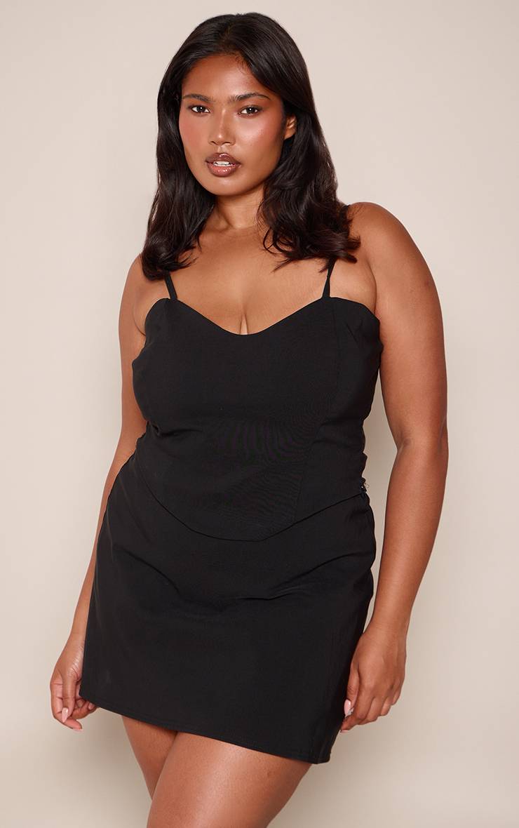 Noir Haut Corset En Bengaline Grande Taille