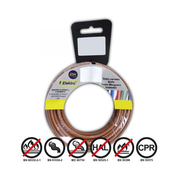 EDM Fio Elétrico Flexível 2,5Mm Marron 25Mts Libre de Haló