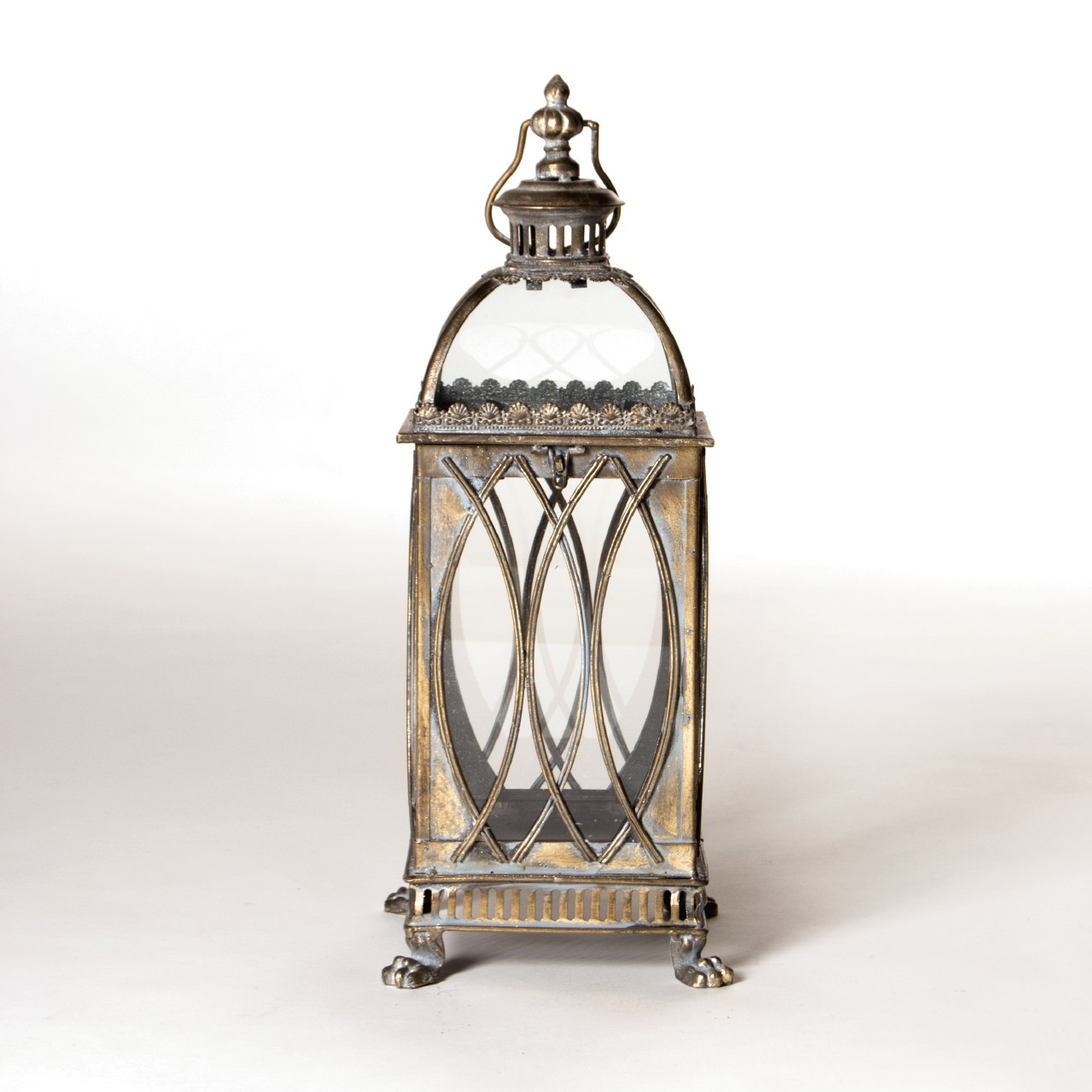 Laterne 'Walsall' aus Metall, antik silber, H 63 cm, L 23 cm, B 23 cm von fischer's lagerhaus