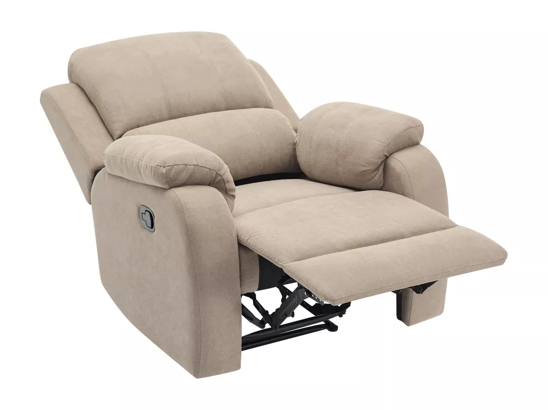 Fauteuil relax en microfibre taupe BRODY