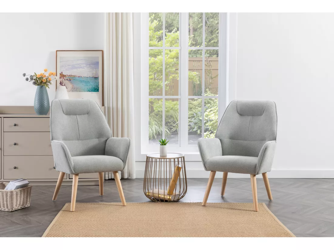 Fauteuil en tissu gris OSIMO