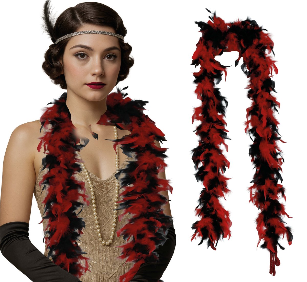 Rood Zwarte Boa Veren 80gr