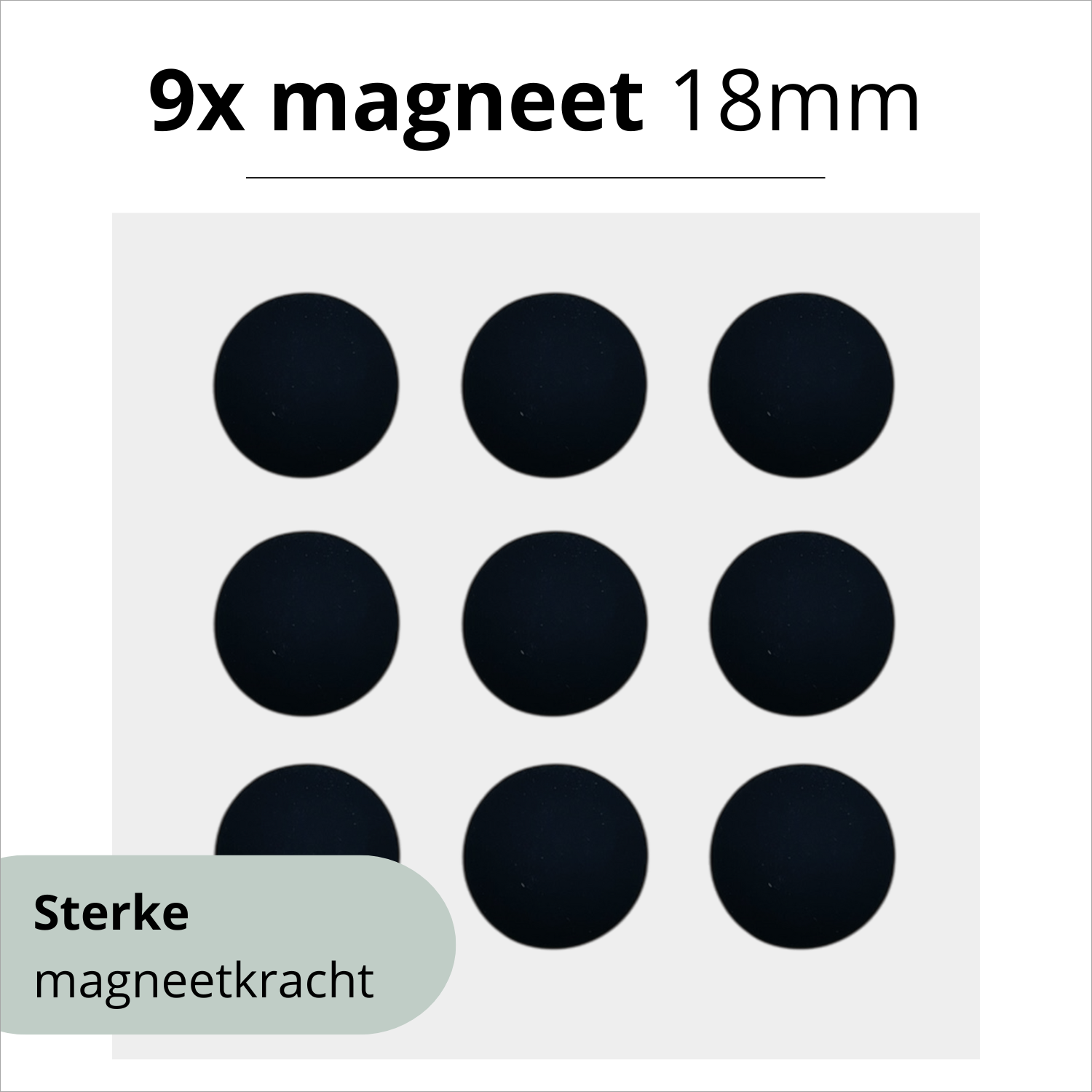 9x magneet - All black