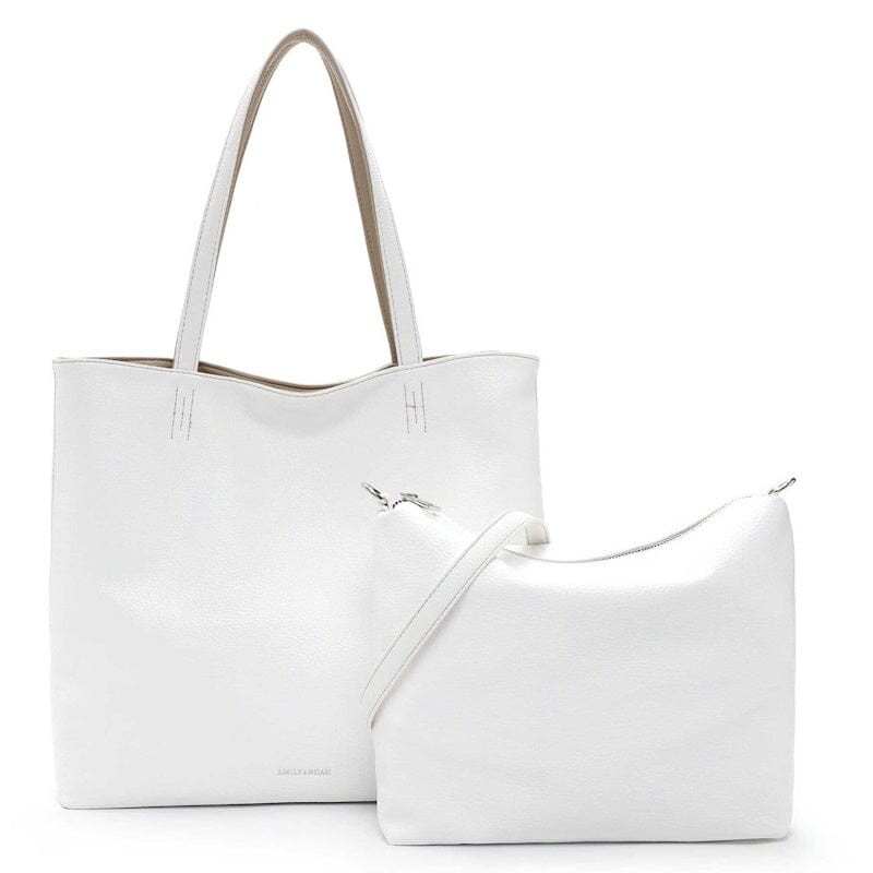 Emily & Noah Eva Bag in Bag Reversible Shopper White