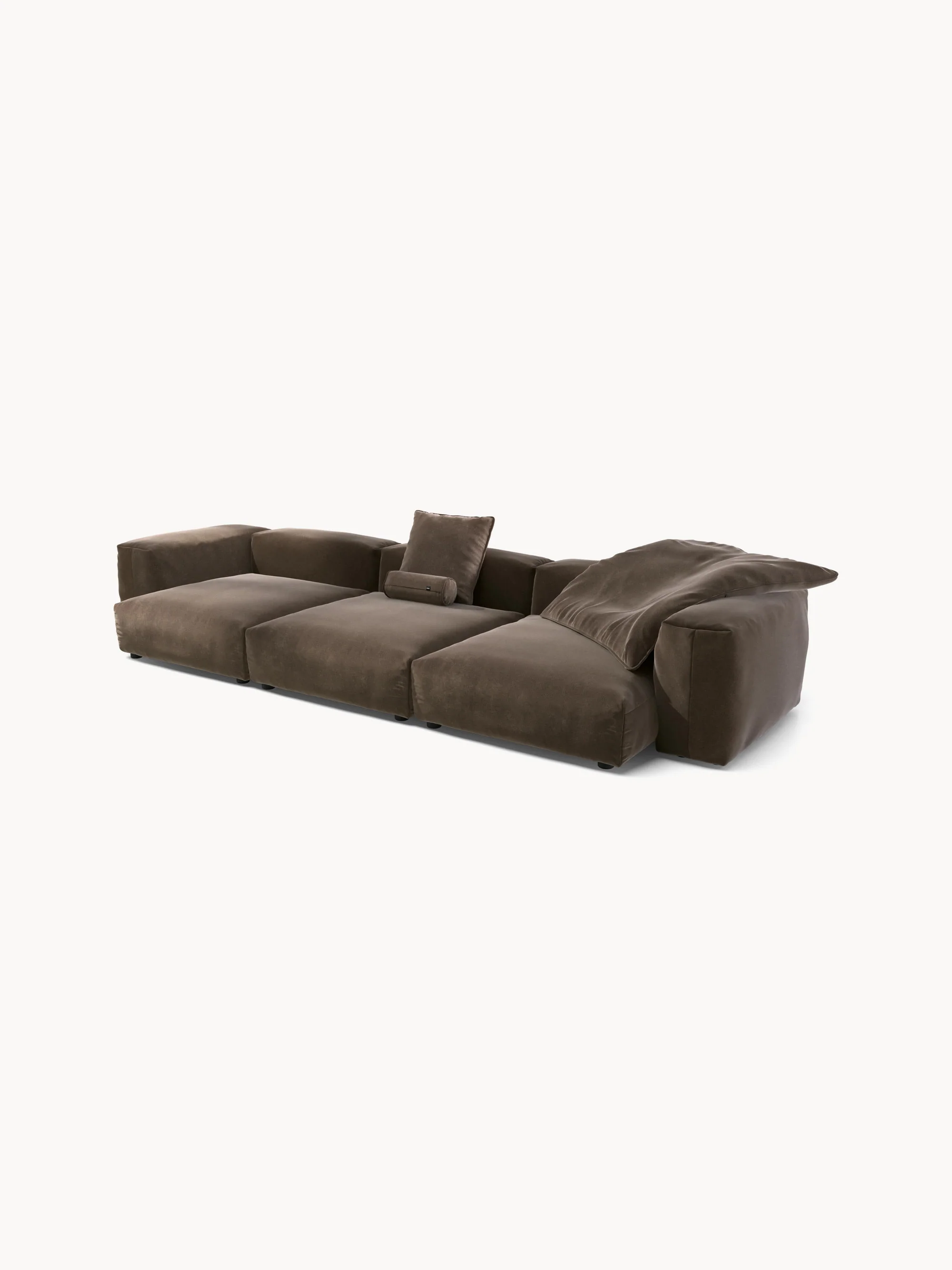 Fluwelen modulaire bank Vetsak (4-zits)