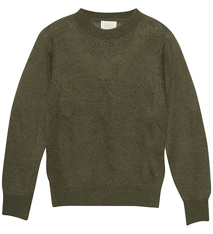 Creamie Bluse - Strik - Olive Night m. Hulm?nster