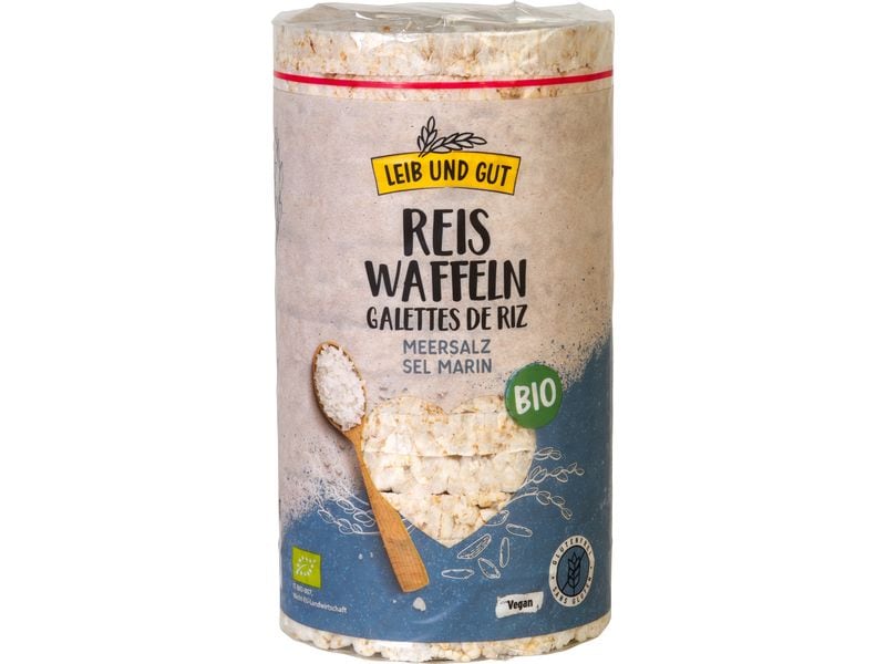 Leib und Gut Bio Reiswaffeln mit Meersalz 100 g Knusprige Waffeln auf Basis von Reis