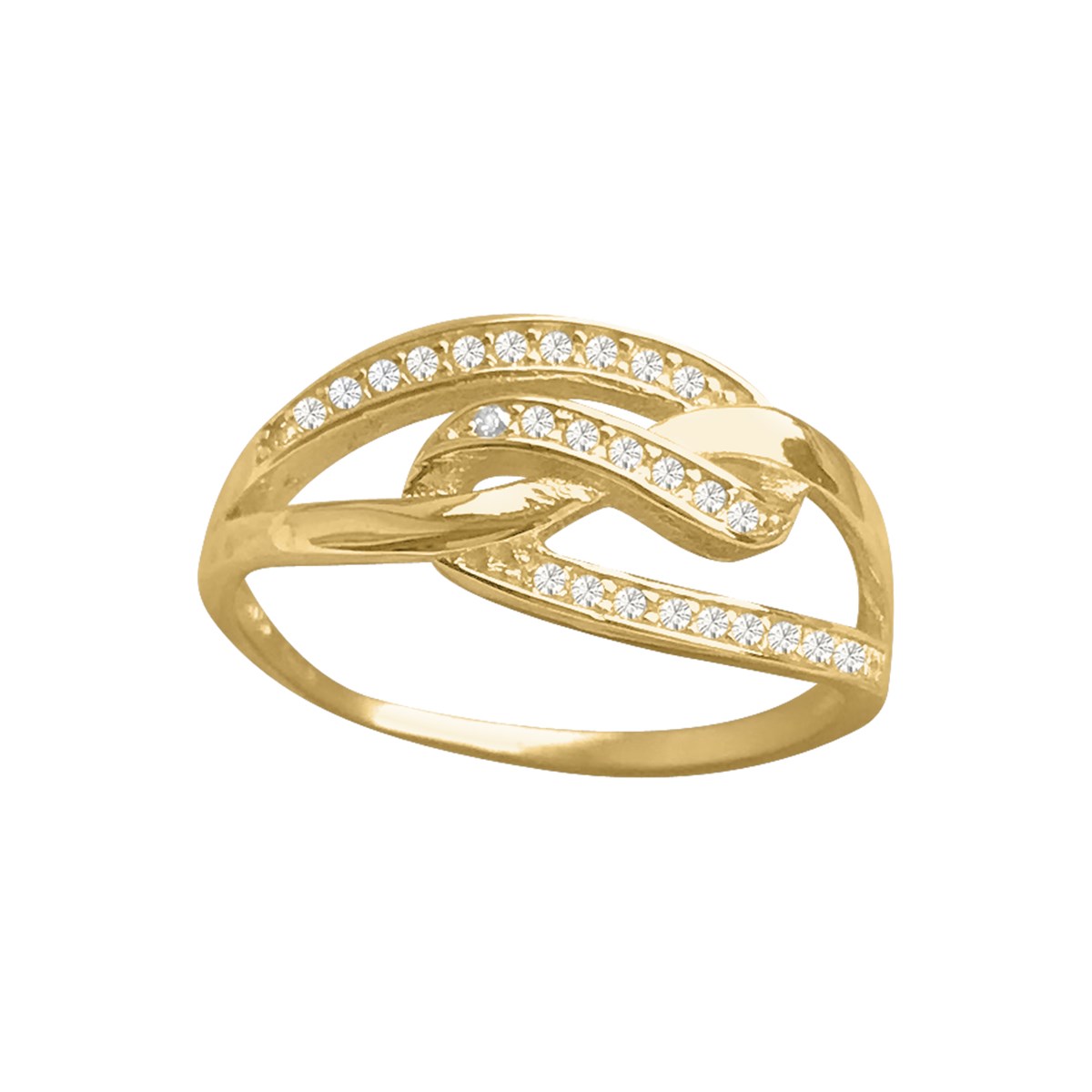 Bague plaqué or et oxyde de zirconium