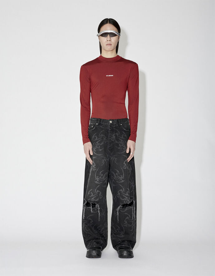 Han kjøbenhavn Logo Stretch Jersey Turtleneck Long Sleeve Sort